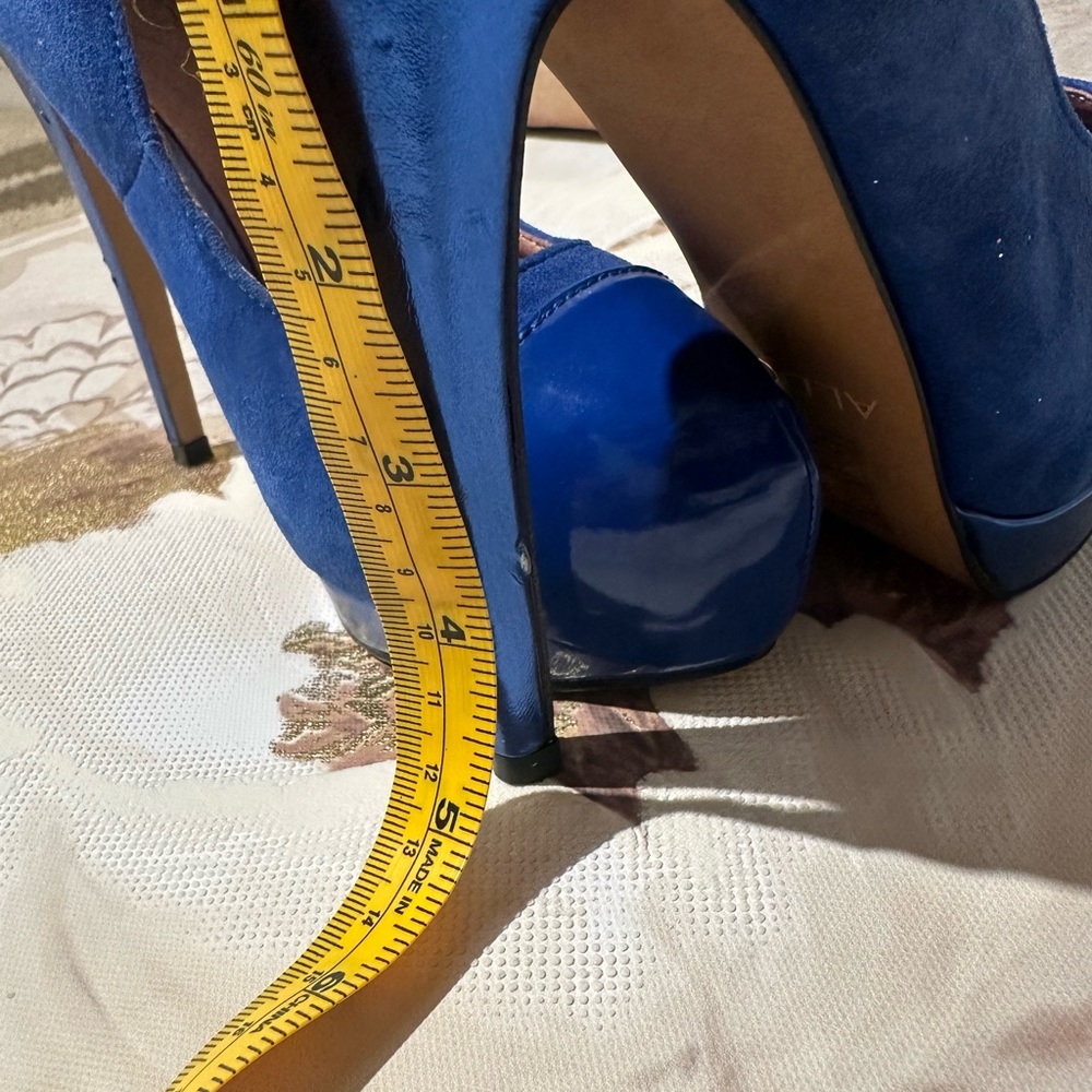 Aldo Suede Leather Pointed Toe High Heels, Pumps Size 6 Blue - Picture 5 of 10